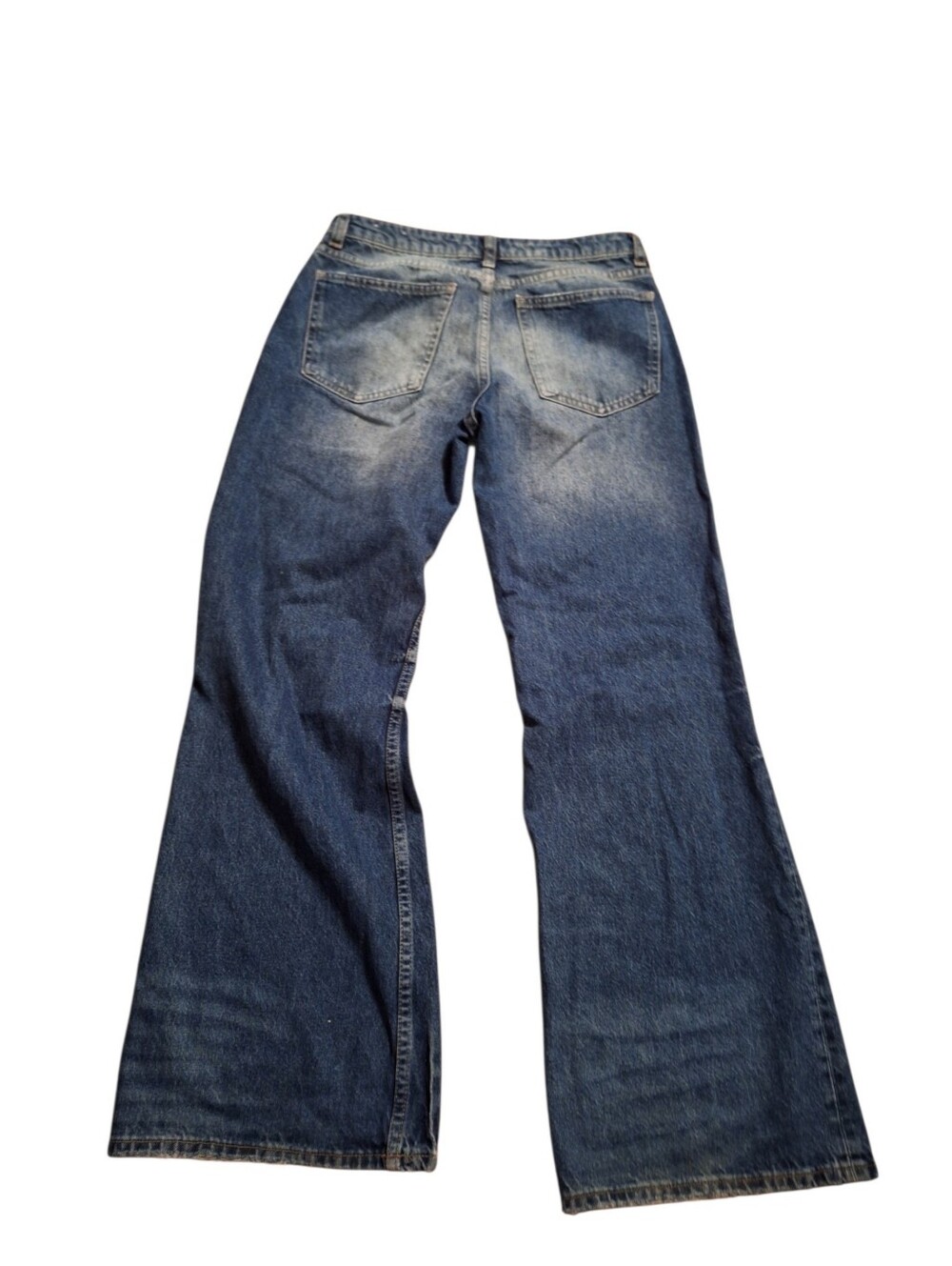BERSHKA Super Baggy Oversized Ladies Jeans Size 8 Wide Leg Hip Hop Comfy Denim